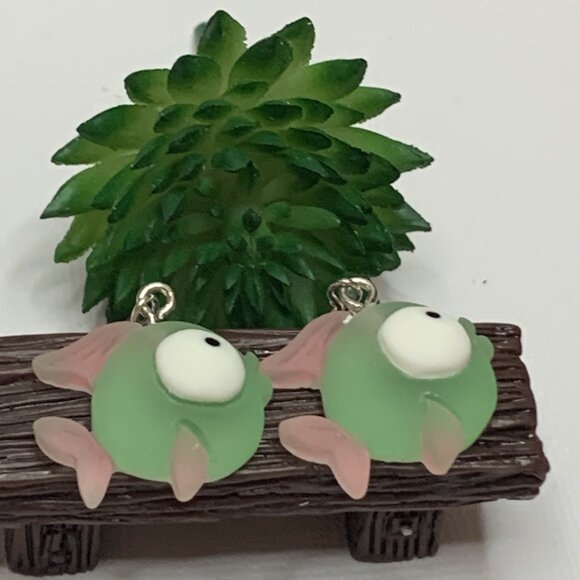 Fish Earring, Silly Animal Earring, Fish Jewelry, Gift Idea, Nautical Earrings - Picture 3 of 6